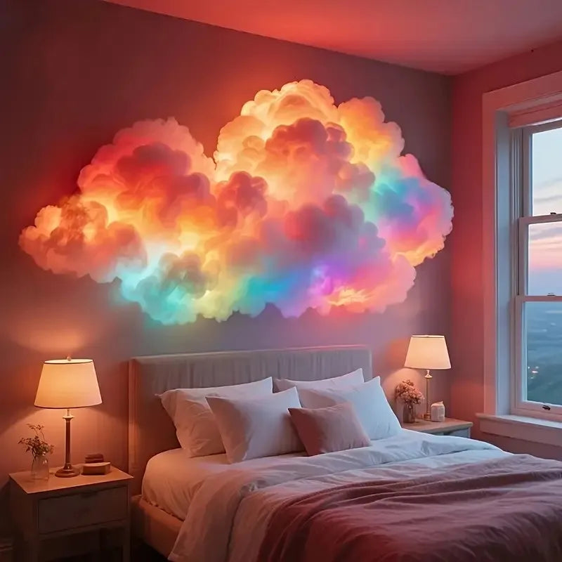 Cloud LED Light for Bedroom-DIY Aesthetic Mood Light3D Ceiling Lamp Color Changing Light,Cool Stuff for Playroom,Kids Room Decor