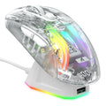 ATTACK SHARK X2 Pro Tri-mode Gaming Mouse with RGB Charging Dock, Transparent Shell, PixArt 3212, Up to 4000 DPI, RGB Backlit