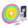 USB RGBIC Neon LED Strip Lights with Bluetooth APP Control Music Sync Waterproof Flexible Tape for Gaming Room Party Decor