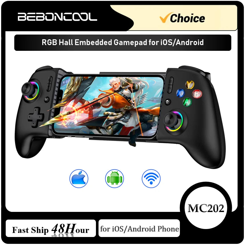 BEBONCOOL MC200 Mobile Phone Hall Effect Controller Type-C Gamepad Stretching Handle Stick Android iOS XBOX Cloud Game Joystick