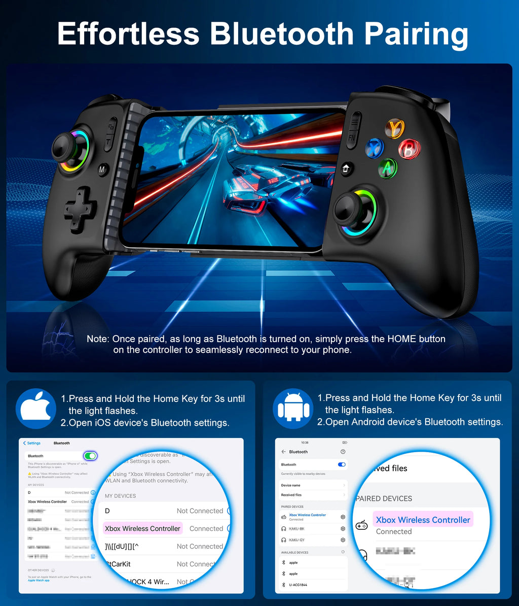 BEBONCOOL MC200 Mobile Phone Hall Effect Controller Type-C Gamepad Stretching Handle Stick Android iOS XBOX Cloud Game Joystick