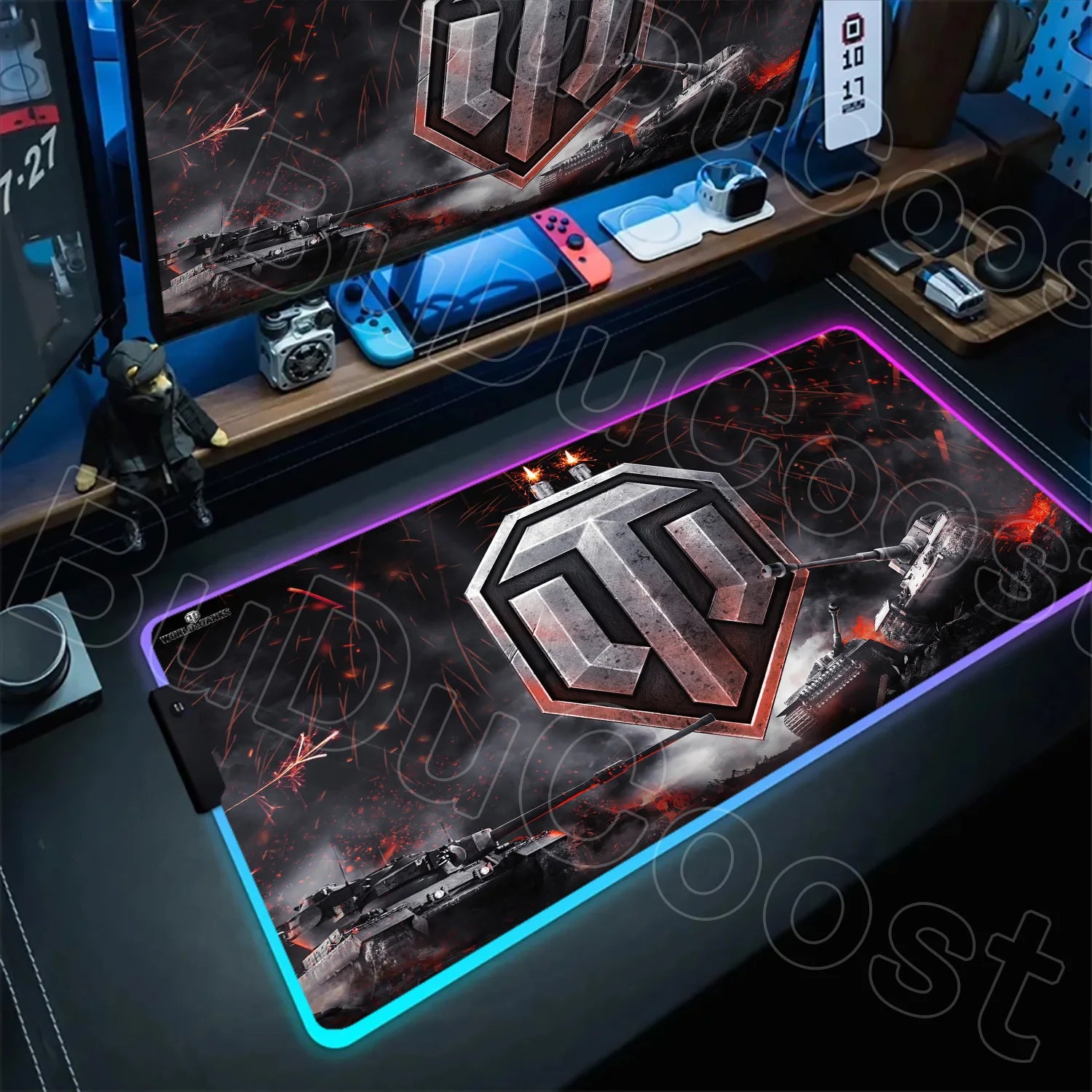 RGB Mousepad Gaming World of Tanks Mouse Pad Backlight Keyboard Rug Large Size Rubber Table Pad Antislip Base Desktop Mouse Mats