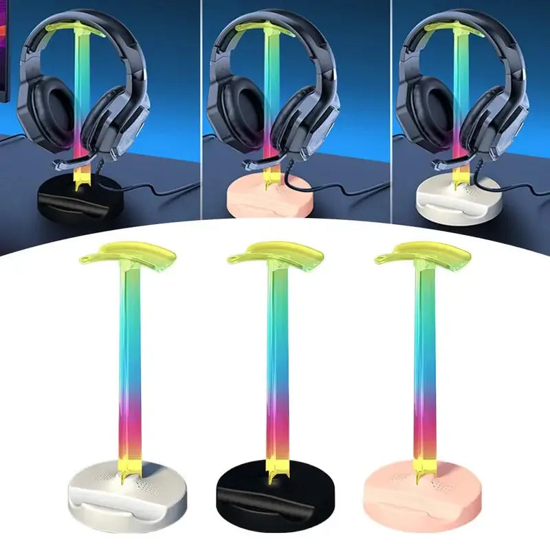 RGB Headphone Stand Base Built-in Aromatherapy Holder Accessories Gaming Earphone Table Holder,Non-Slip Space Saving Headse M8O0
