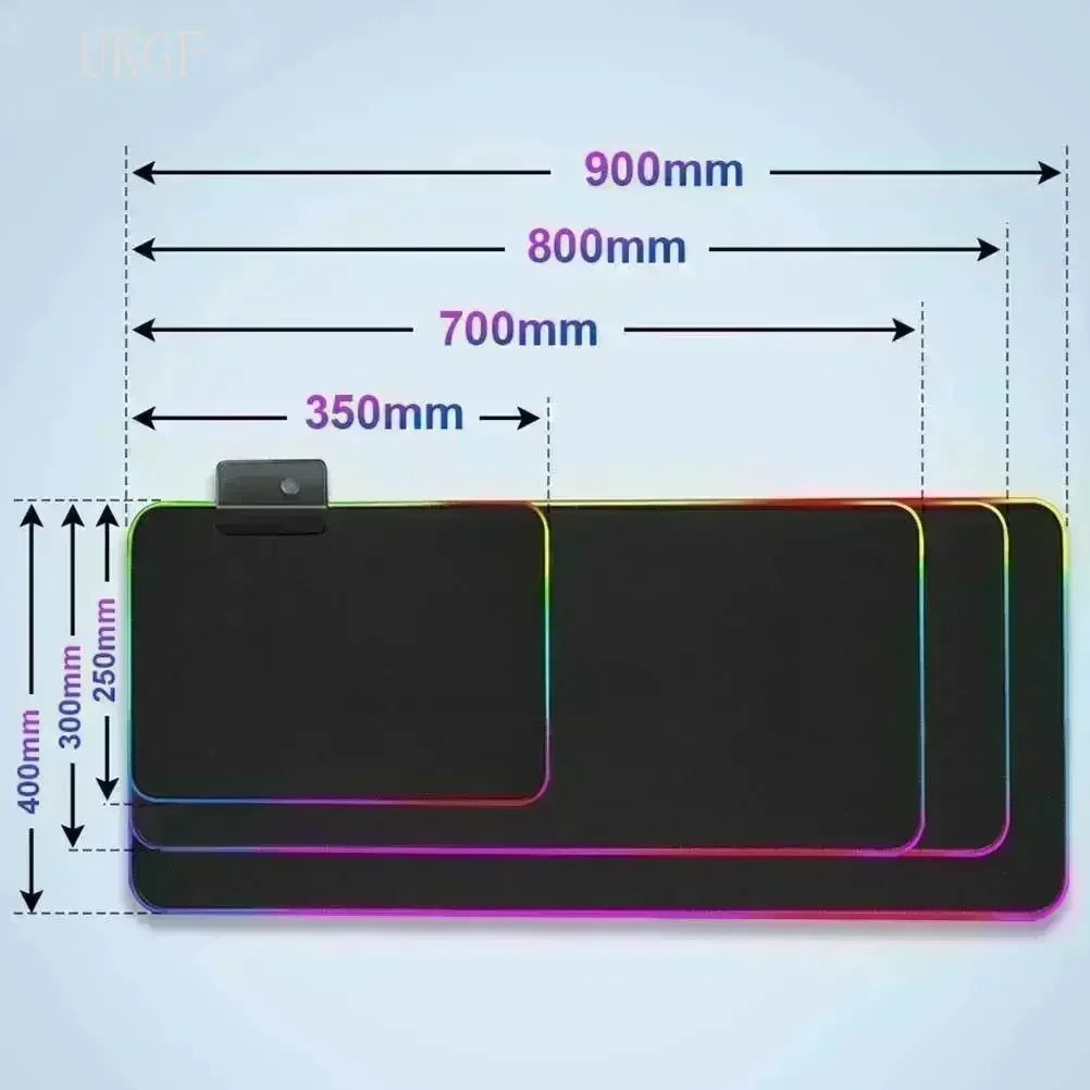 RGB Alienware Black Large Gaming Colorful Mouse Pad Luminescence Mousepad Keyboard Mat Table Desk Mat For Notebook Laptop Gamer