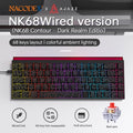 AJAZZ NK68 Mechanical Keyboard - 68-Key Hot-Swap Gaming Keyboard with RGB Backlit Keys, Ergonomic Design, USB Wired Connection