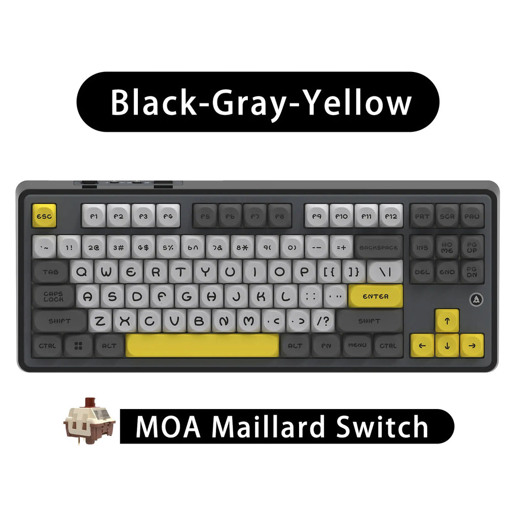 AJAZZ AK870 Mechanical Keyboard Tri-mode RGB Hot-swappable 1.06inch Customizable Screen Knob Wireless Bluetooth Gaming Keyboard