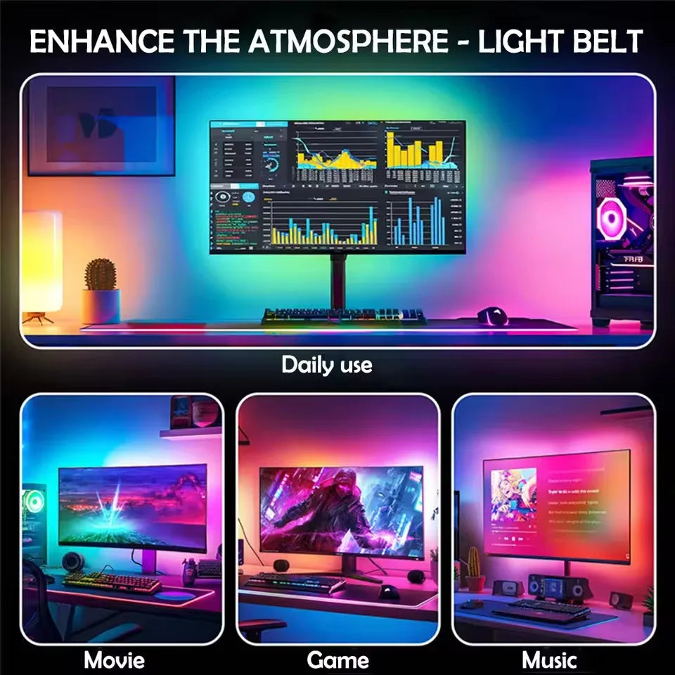 Rgb Gaming Ambient Light Strip Monitor Backlight Led Display Sync Pc Atmosphere Screen App Music Synchronized 5V Smart Led Tape