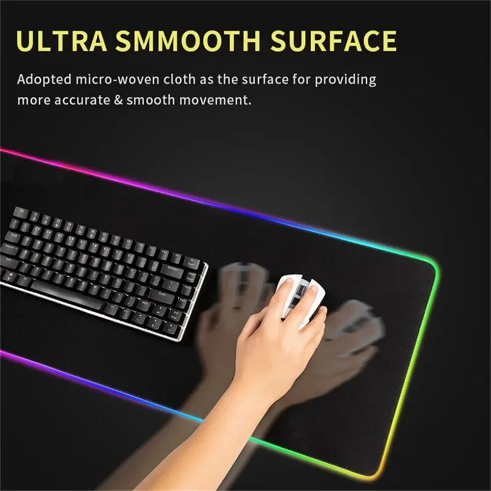 Large RGB Mouse Pad MSI Gaming Speed Mousepad Colorful LED Luminous Table Mats XXL Gamer Computer Backlight Keyboard Accessories