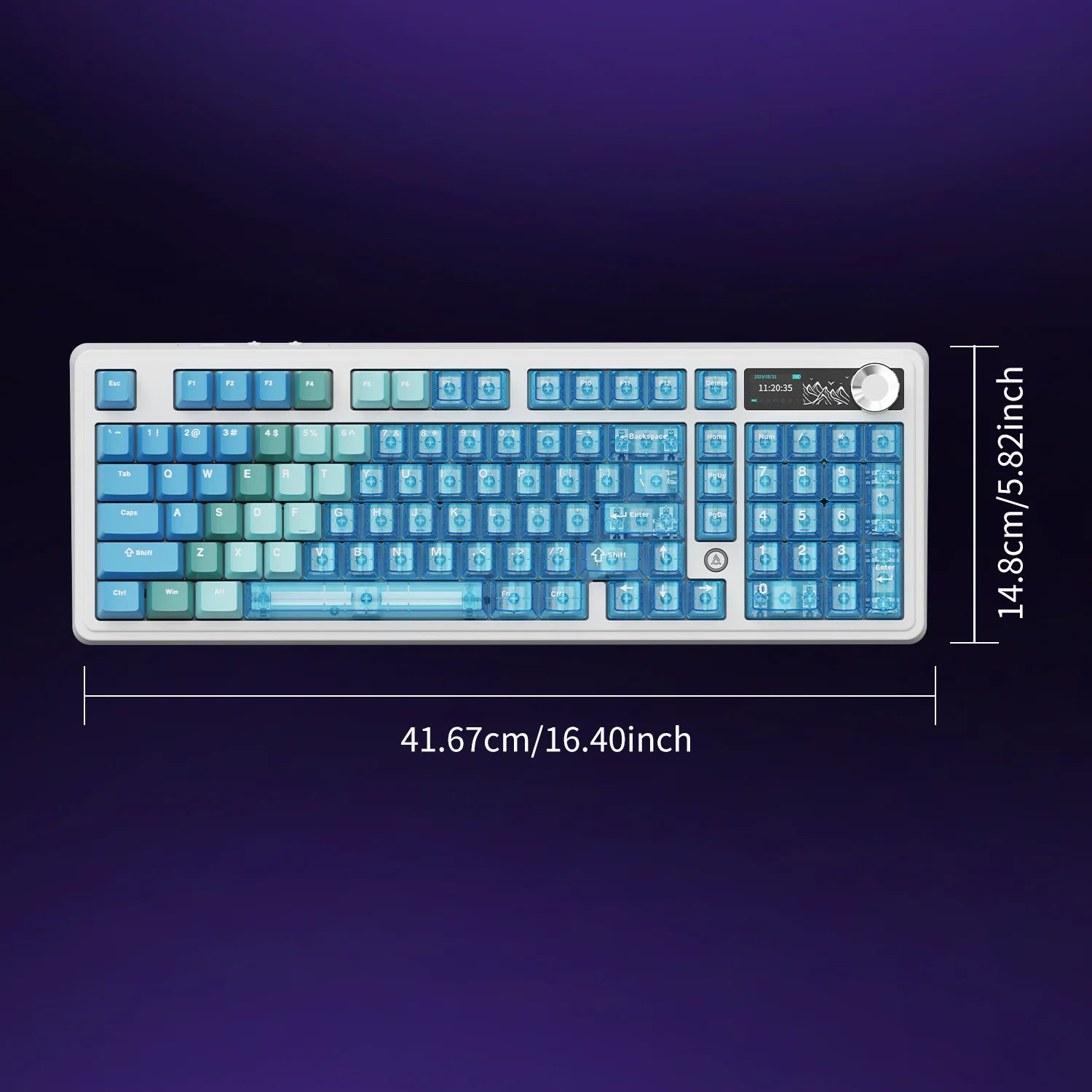 AJAZZ AK980V2 Pro 10000mAh Battery Dual 8K Polling Rate Tri-Mode Wired/Bluetooth/2.4G Gaming Keyboard with Color Screen