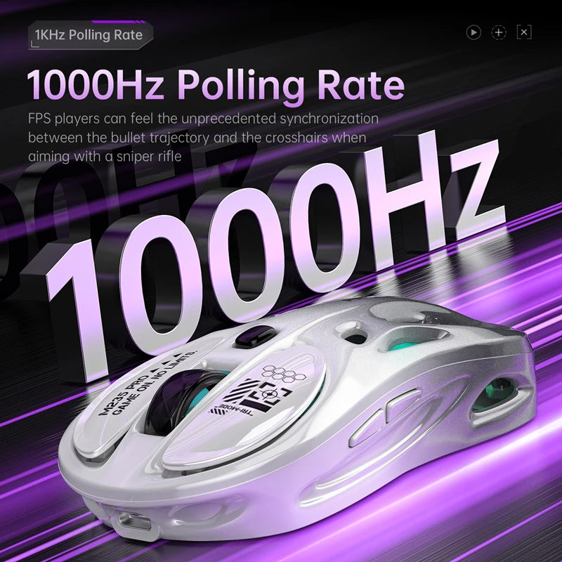 Wireless 2.4G Tri-Mode Rgb Gaming Mouse Hollow Lightweight Design With Chroma Lighting Wired Bluetooth E-Sports Mouse Controller