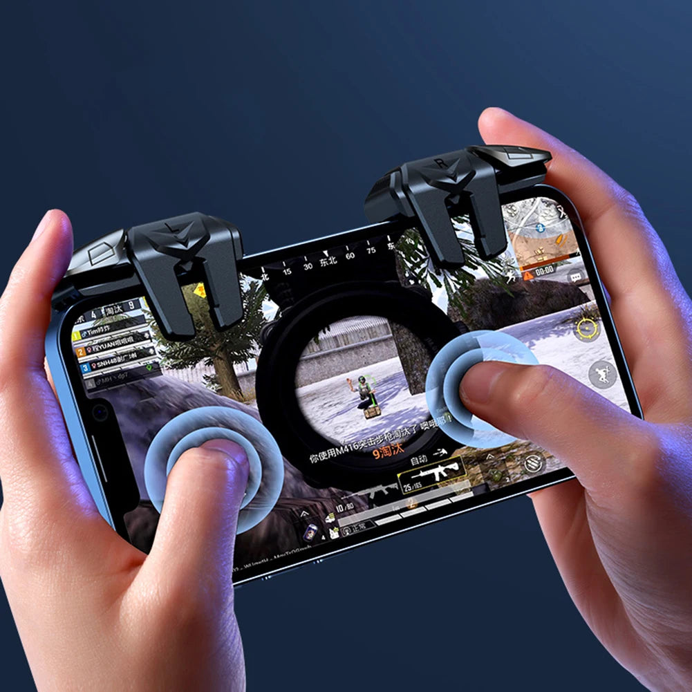 1Pair Mobile Phone Game Trigger 6 Finger Game Controller Universal Gamepad Joystick Shooter Button Controller for IOS Android