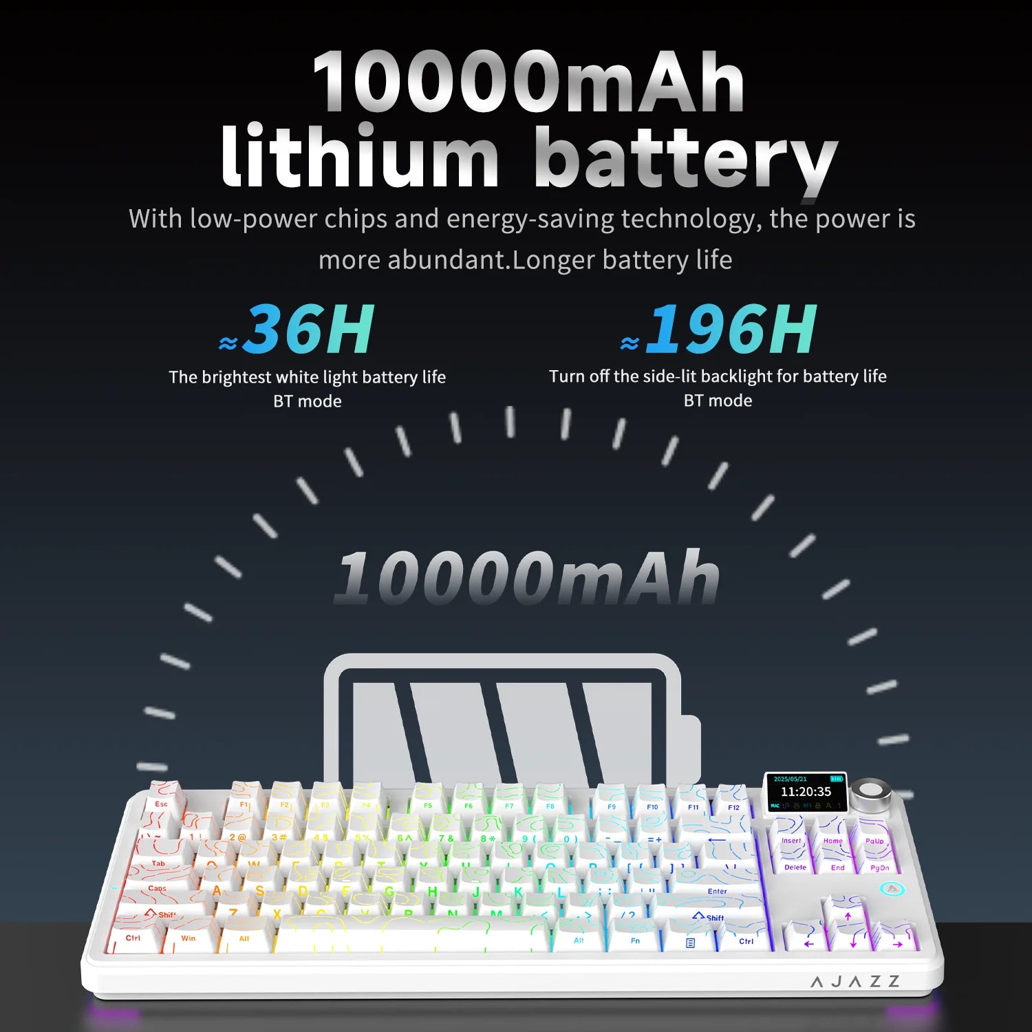 Ajazz AK870 V2 Gaming Mechanical Keyboard Is A Hot-Swaddable RGB Wired Gaming Keyboard Suitable For Various Scenarios On Laptops