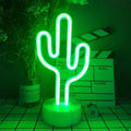 1pc Green LED Cactus Neon Light With Base Decorative Bedroom Light Desktop Night Lamp Suitable For Wedding Birthday Party Decor