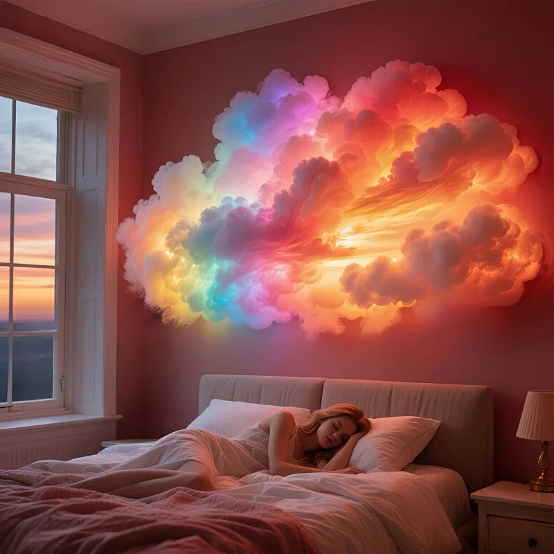 Cloud LED Light for Bedroom-DIY Aesthetic Mood Light3D Ceiling Lamp Color Changing Light,Cool Stuff for Playroom,Kids Room Decor