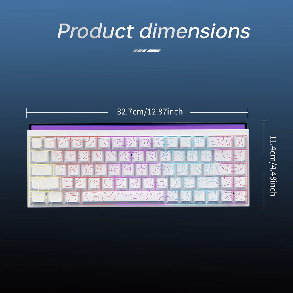 AJAZZ NK68 Mechanical Keyboard - 68-Key Hot-Swap Gaming Keyboard with RGB Backlit Keys, Ergonomic Design, USB Wired Connection