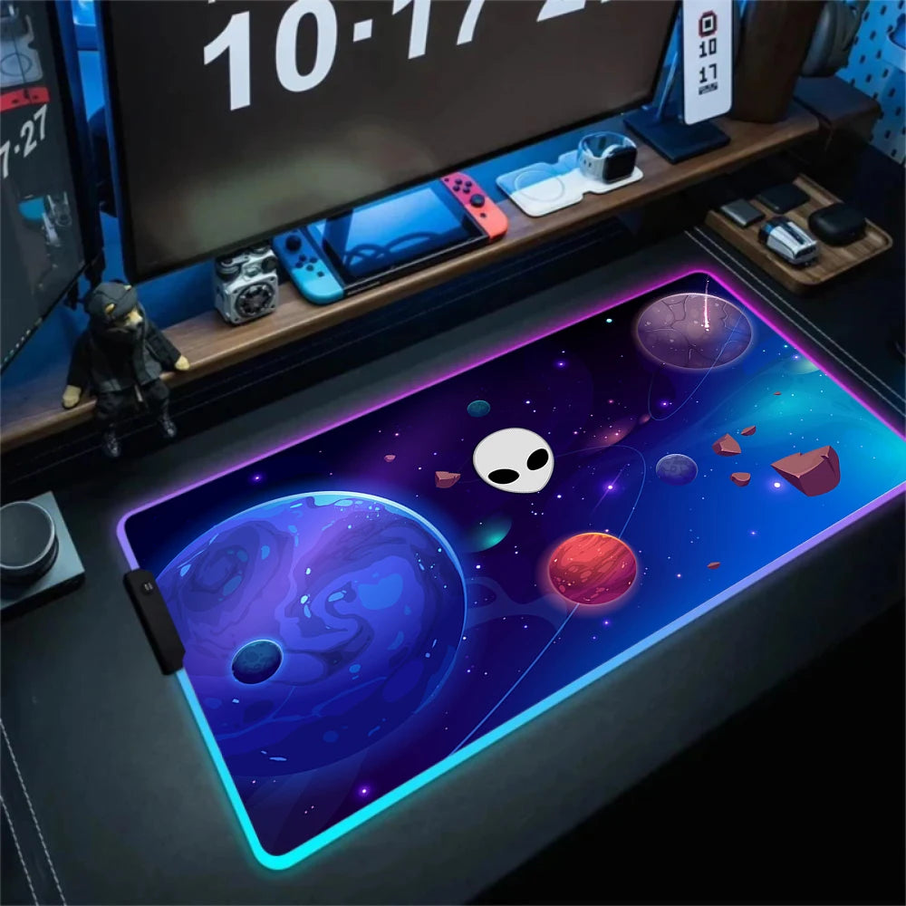 RGB Alienware Black Large Gaming Colorful Mouse Pad Luminescence Mousepad Keyboard Mat Table Desk Mat For Notebook Laptop Gamer